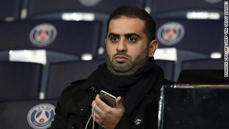 Yousef al-Obaidly attends the Champions League group match between PSG and Shakhtar Donetsk in 2015.