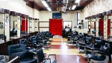 The interior of Denny Moe&#39;s Superstar Barbershop in Harlem, New York, which was forced to indefinitely close recently due to coronavirus-related social distancing mandates.