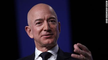 NATIONAL HARBOR, MD - SEPTEMBER 19:  Amazon CEO Jeff Bezos, founder of space venture Blue Origin and owner of The Washington Post, participates in an event hosted by the Air Force Association September 19, 2018 in National Harbor, Maryland. Bezos talked about innovating in large organizations as well as staying on the cutting edge in the space industry.  (Photo by Alex Wong/Getty Images)