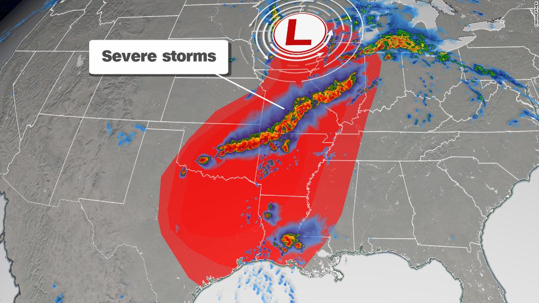 Severe storms likely from Austin to Chicago