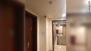 A surveillance camera was installed outside Ian Lahiffe&apos;s front door the morning after he returned to Beijing.