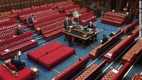 The UK House of Lords has implemented social distancing measures in the chamber during the coronavirus outbreak.
