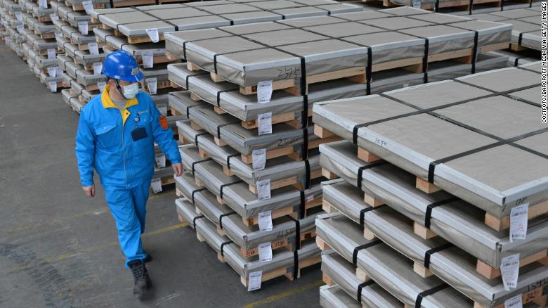 Goods being inspected at a foreign trade warehouse in Jiangsu Province, China in March.