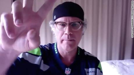 It&#39;s Will Ferrell, dropping in on a Seahawks video conference ... or is it newly signed tight end Greg Olsen? It&#39;s anyone&#39;s guess!