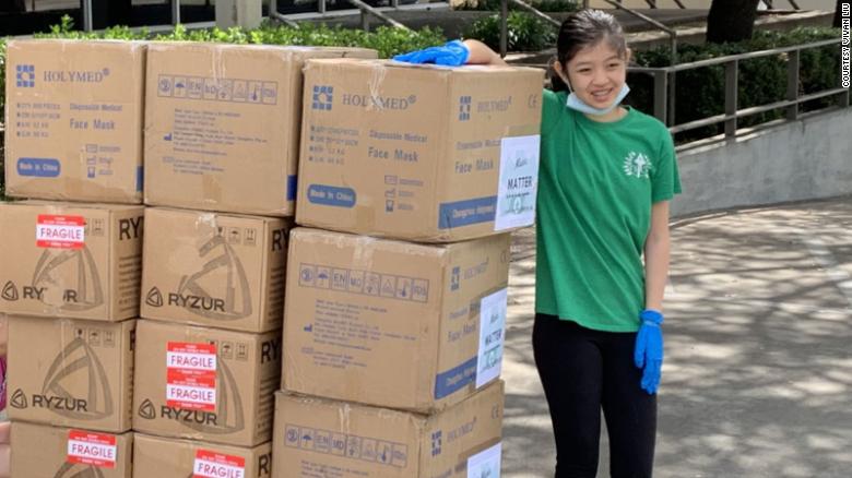 Valerie Xu donated more than 10,000 face masks to medical workers in Dallas.