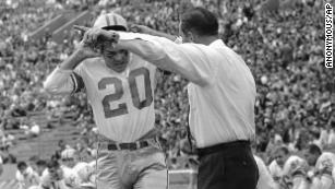 Miami Dolphins coach Don Shula is congratulated at the finish of the perfect  season on Dec. 16, 1972 against the Baltimore Colts. (Photo by Miami Herald  file photo/TNS/Sipa USA Stock Photo 