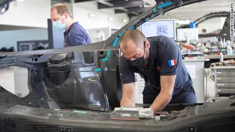 Workers at the Bugatti factory in Molsheim, France.