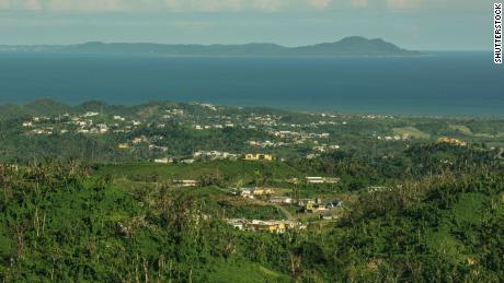 The coastal town of Humacao, Puerto Rico is pictured.
