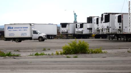 A long-term &#39;disaster morgue&#39; has been set up at Brooklyn&#39;s 39th Street Pier to help New York City&#39;s overwhelmed funeral system 