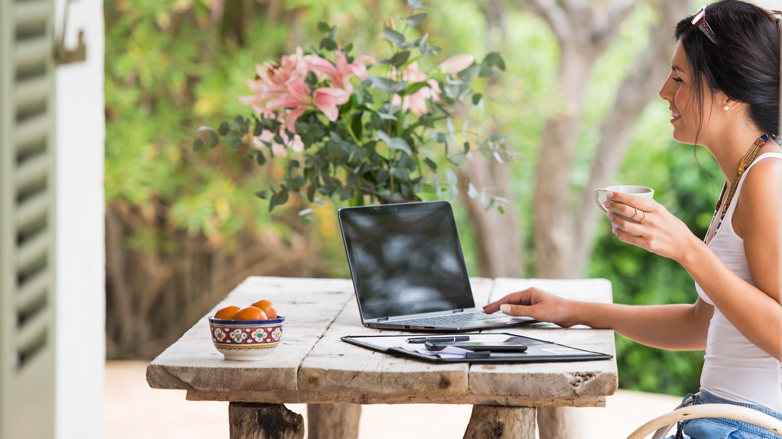 laptop outdoors