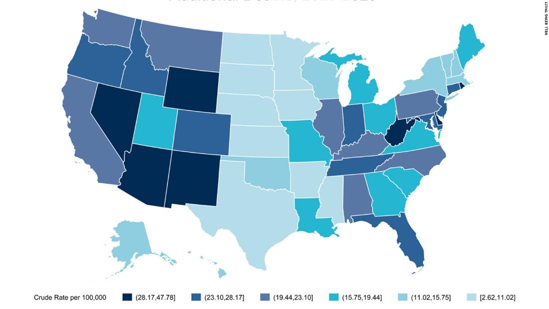 75,000 Americans at risk of dying from overdose or suicide due to ...