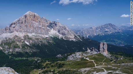 The Dolomites, Tofana di Rozes, rock formation is where an avalanche broke off, killing a 23-year-old expert skier.  