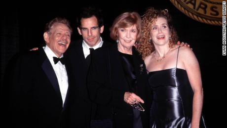 Stiller, Meara and their two children attend his New York Friars Club roast in 1999.