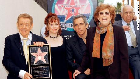 Stiller and Meara, joined by their children, are honored with a star on the Hollywood Walk of Fame in 2007.