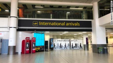 Normally bustling, Gatwick&#39;s south terminal arrivals hall was near empty last month.