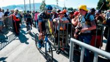 Spanish rider David Lozano prepares for the third stage of the Tour Colombia in February this year.