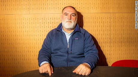 Chef José Andrés photographed at Leña, one of his restaurants at Mercado Little Spain in Hudson Yards, New York on December 5, 2019. (David Williams for CNN)