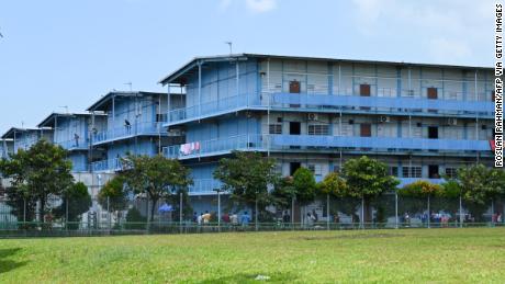 The Tuas South dormitory, one of the Singaporean foreign worker dormitories under lockdown, on April 19.