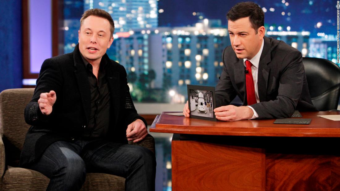 Musk appears on the late-night talk show &quot;Jimmy Kimmel Live&quot; in 2013.