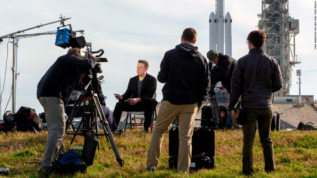 Musk speaks to reporters in 2018, a day before SpaceX &lt;a href=&quot;https://money.cnn.com/2018/02/06/technology/future/spacex-falcon-heavy-launch-mainbar/index.html&quot; target=&quot;_blank&quot;&gt;launched the Falcon Heavy&lt;/a&gt;, the world&#39;s most powerful rocket.