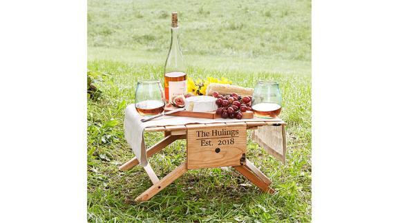 Personalized Picnic Table Wine Carrier