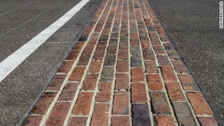 The famed &quot;Yard of Bricks&quot; finish line at the Indianapolis Motor Speedway.