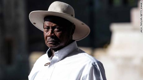 President of Uganda Yoweri Museveni seen on April 20, 2018 in Windsor, England.