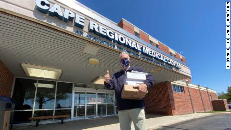 John Lynch delivers iPads to Cape Regional Medical Center in Cape May, New Jersey.