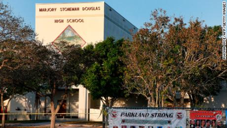 A general view of Marjory Stoneman Douglas High School in Parkland, Florida on February 27, 2018.  A Florida sheriff&#39;s deputy who was fired for his response during the 2018 Parkland school shooting will be reinstated.