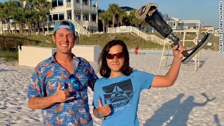 He lost his prosthetic leg while he was surfing. Weeks later a 13-year-old found it
