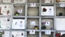 Fresh tombs in Nembro&#39;s cemetery. This town suffered one of Italy&#39;s highest per capita death tolls as a result of coronavirus. Its undertakers and cemetery workers have been busy.