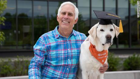 Moose and his owner, Trent Davis.