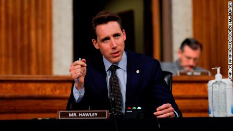 Sen. Josh Hawley, a Missouri Republican, speaks at a hearing on Capitol Hill earlier this year.