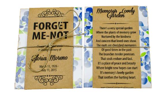 Personalized Memorial Forget-Me-Not Seed Packets