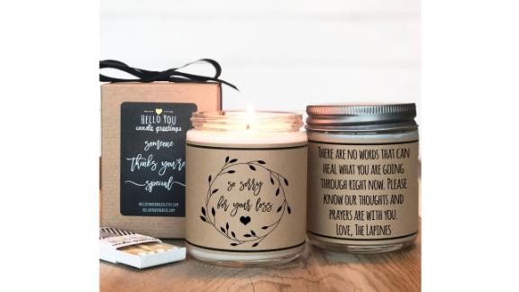 So Sorry for Your Loss Personalized Candle Gift