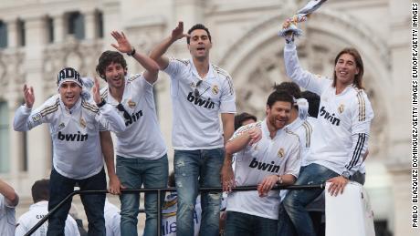 Real Madrid celebrate winning La Liga in 2012.