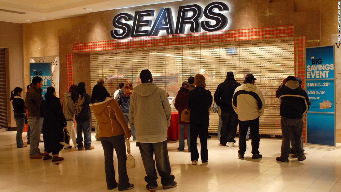 Black Friday shoppers line up outside a Sears store in King of Prussia, Pennsylvania, in 2007.