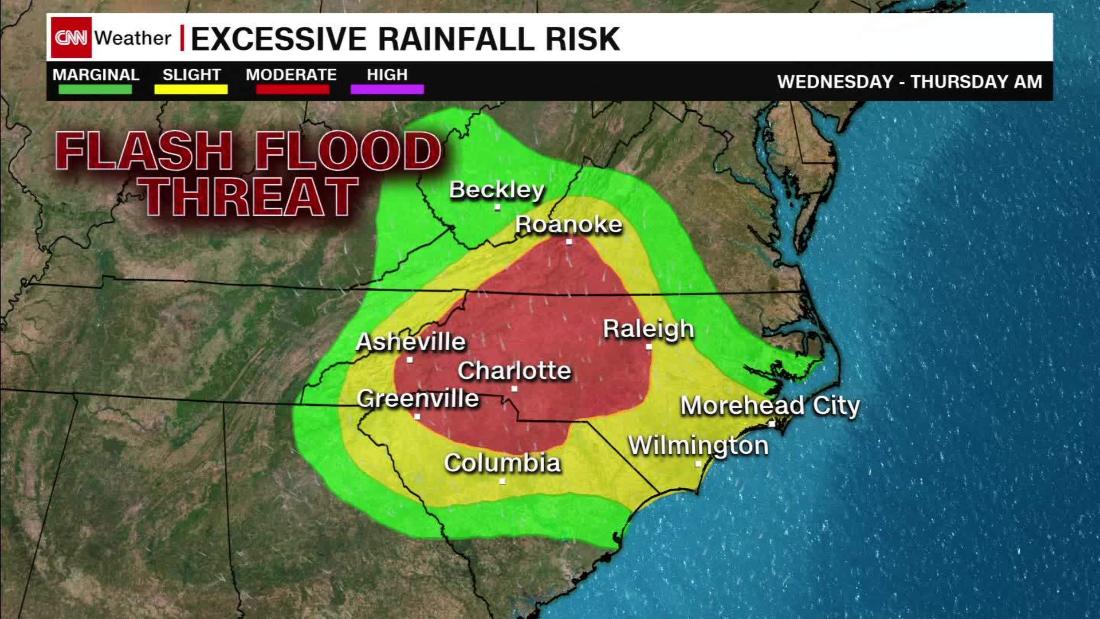 Flash Flood Threat Increases Across The Mid Atlantic And Southeast 