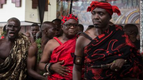 It is not uncommon, in some parts of Ghana, for burial ceremonies to last up to seven days, drawing thousands of crowds adorned in flowing red and black robes. 