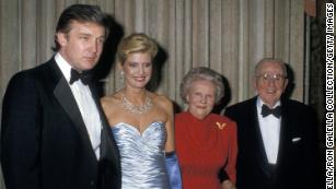 From left to right, Donald Trump, Ivana Trump, Ruth Peale and Dr. Norman V. Peale at Peale&apos;s 90th birthday party in 1988.