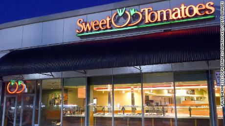 A Sweet Tomatoes restaurant that was temporarily closed due to the Covid-19 pandemic is seen on the day that Garden Fresh Restaurants announced that it will not reopen its 97 Sweet Tomatoes and Souplantation locations across the United States. 