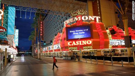 A near-deserted Fremont Street, after casinos were ordered to shut down due to the coronavirus outbreak in March.