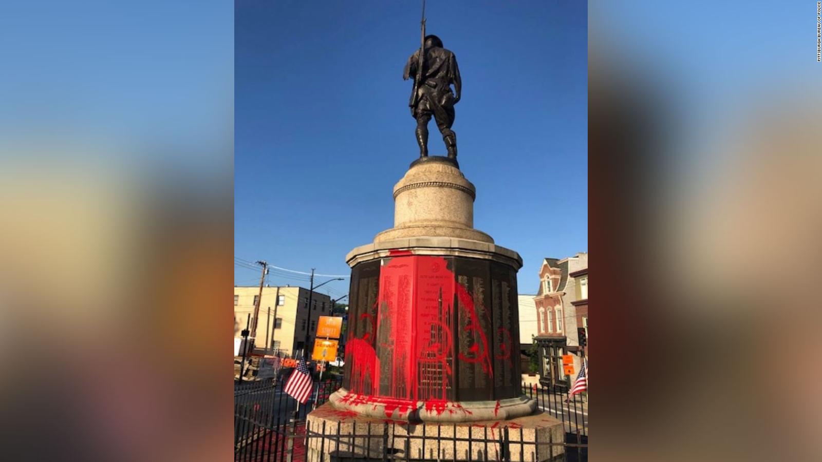 A WWI memorial in Pittsburg was vandalized on Memorial Day, police say