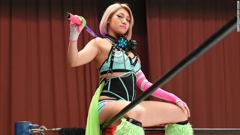Hana Kimura at the Women&#39;s Pro-Wrestling Stardom No People Gate event in Tokyo, Japan, on March 8.