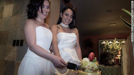 After Costa Rica officially recognized same-sex marriage, couples held weddings overnight.