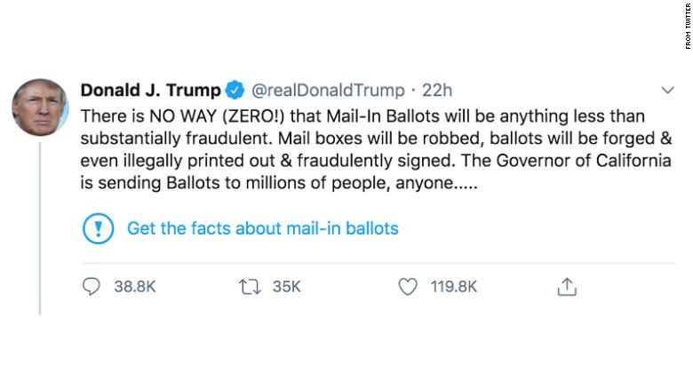 Fact-checking Trump&#39;s recent claims that mail-in voting is rife with fraud
