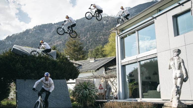 Fabio Wibmer doesn't let lockdown stop his cycling stunts