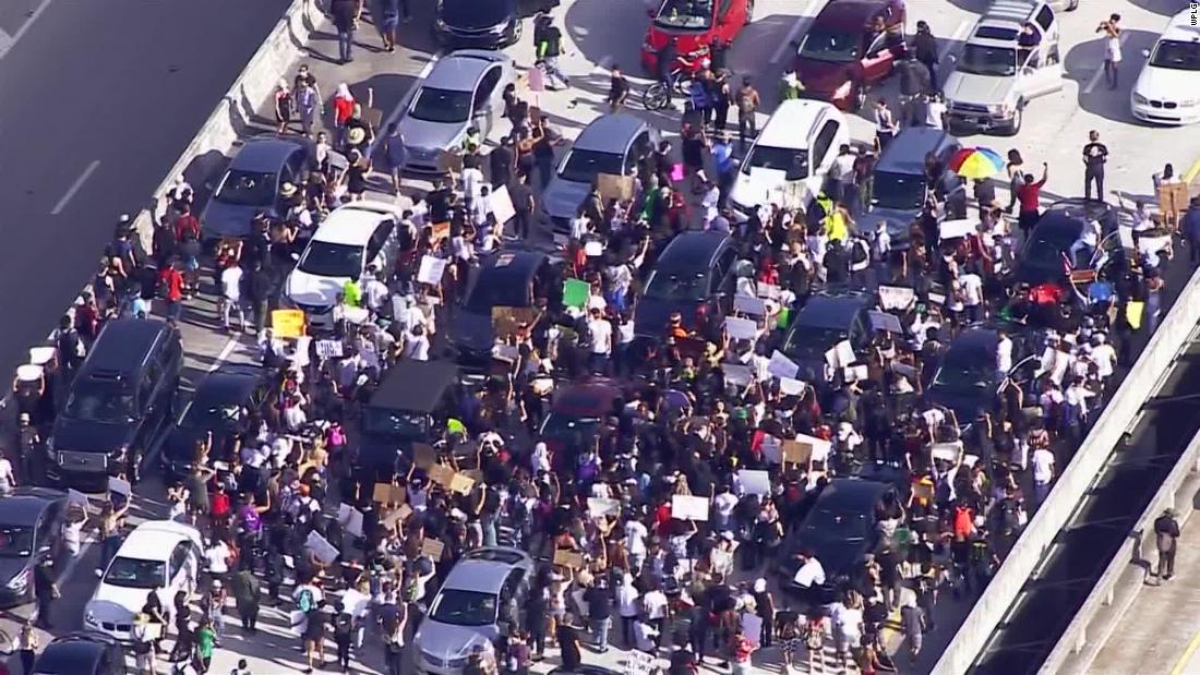 Miami protest overtake highway and cause shutdown CNN Video