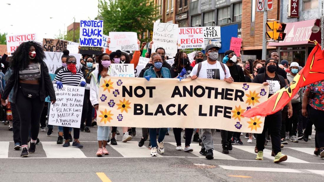 Protesters chanting slogans during a rally in Toronto on May 30.