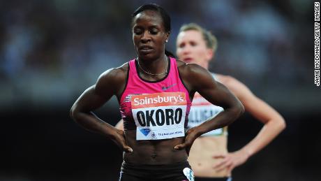 Okoro looks on after the Women&#39;s 800m on day one during the Sainsbury&#39;s Anniversary Games -- IAAF Diamond League 2013 at The Queen Elizabeth Olympic Park on July 26, 2013 in London.